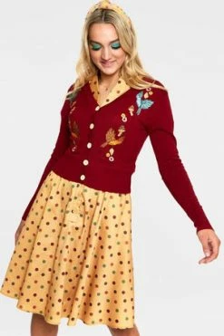 Voodoo Vixen Ginny Woodland Cardigan 32 Voodoo Vixen Ginny Woodland Cardigan -Clorhing Shop ginny red woodland cardigan caa 3502 02.1015 300x