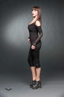 QUEEN OF DARKNESS Gothic Top With Sleeves Made Of Lace -Clorhing Shop gothic top with sleeves made of lace queen of darkness 4 300x