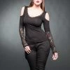 QUEEN OF DARKNESS Gothic Top With Sleeves Made Of Lace