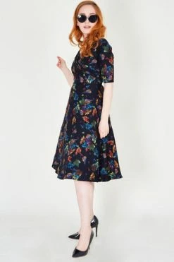 Voodoo Vixen Grace Flared Bardot Dress 7 Voodoo Vixen Grace Flared Bardot Dress -Clorhing Shop grace flared bardot dress voodoo vixen 3 300x