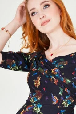 Voodoo Vixen Grace Flared Bardot Dress 8 Voodoo Vixen Grace Flared Bardot Dress -Clorhing Shop grace flared bardot dress voodoo vixen 4 300x