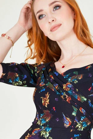 Voodoo Vixen Grace Flared Bardot Dress 4 Voodoo Vixen Grace Flared Bardot Dress - Image 4