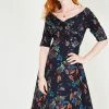 Voodoo Vixen Grace Flared Bardot Dress