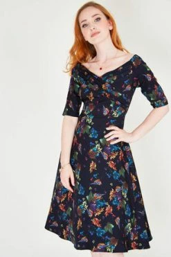 Voodoo Vixen Grace Flared Bardot Dress