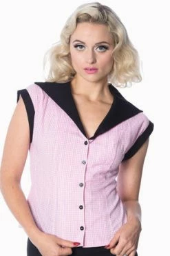 Banned Grease Gingham Blouse -Clorhing Shop grease gingham blouse banned 4 300x