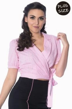 Banned Grease Wrap Gingham Blouse -Clorhing Shop grease wrap gingham blouse banned 4 300x