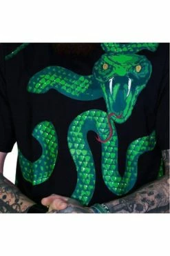Dr Faust Green Snake God Black T-Shirt - Joshua -Clorhing Shop green snake god black t shirt joshua dr faust 4 300x