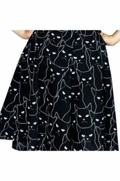 Dr Faust Grumpy Cats Black Midi Dress - Felina -Clorhing Shop grumpy cats black midi dress felina dr faust 3 300x