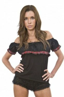 Burleska Gypsy Black Cotton Gothic Top With Frill 10 Burleska Gypsy Black Cotton Gothic Top With Frill -Clorhing Shop gypsy black cotton gothic top with frill burleska 5 300x