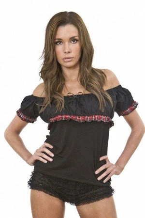 Burleska Gypsy Black Cotton Gothic Top With Frill 5 Burleska Gypsy Black Cotton Gothic Top With Frill - Image 5