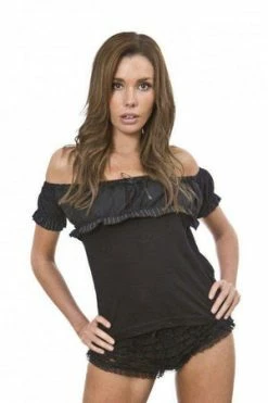 Burleska Gypsy Black Cotton Gothic Top With Frill 11 Burleska Gypsy Black Cotton Gothic Top With Frill -Clorhing Shop gypsy black cotton gothic top with frill burleska 6 300x