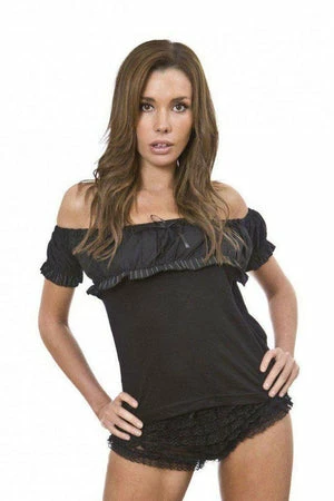 Burleska Gypsy Black Cotton Gothic Top With Frill 6 Burleska Gypsy Black Cotton Gothic Top With Frill - Image 6