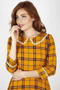 Voodoo Vixen Harley Shadow Collar Tartan Dress -Clorhing Shop harley shadow collar tartan dress voodoo vixen 6 300x