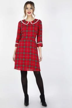 Voodoo Vixen Harley Shadow Collar Tartan Dress