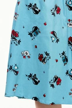 Voodoo Vixen Harper Kitty Print Flare Skirt -Clorhing Shop harper kitty print flare skirt voodoo vixen 5 300x