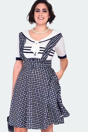 Voodoo Vixen Heart Gingham Overall Flare Skirt 3 Voodoo Vixen Heart Gingham Overall Flare Skirt - Image 3