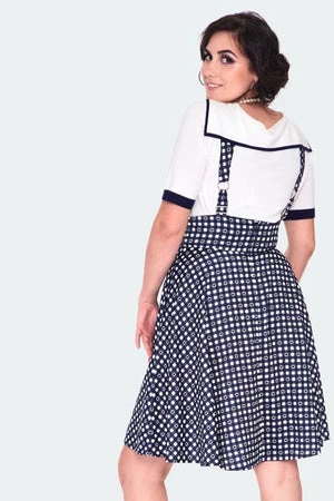 Voodoo Vixen Heart Gingham Overall Flare Skirt 2 Voodoo Vixen Heart Gingham Overall Flare Skirt - Image 2