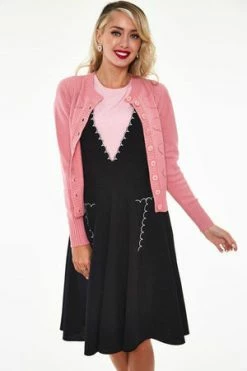 Voodoo Vixen Heart Knit Pattern Cardigan -Clorhing Shop heart knit pattern cardigan voodoo vixen 3 300x