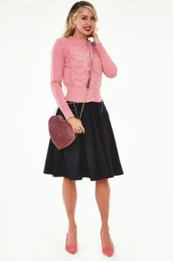 Voodoo Vixen Heart Knit Pattern Cardigan