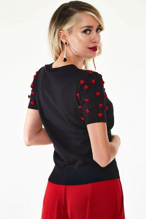 Voodoo Vixen Heart Sleeve Puffs Sweater 2 Voodoo Vixen Heart Sleeve Puffs Sweater - Image 2