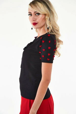 Voodoo Vixen Heart Sleeve Puffs Sweater 3 Voodoo Vixen Heart Sleeve Puffs Sweater - Image 3