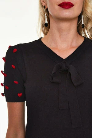 Voodoo Vixen Heart Sleeve Puffs Sweater 4 Voodoo Vixen Heart Sleeve Puffs Sweater - Image 4