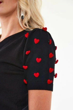 Voodoo Vixen Heart Sleeve Puffs Sweater 5 Voodoo Vixen Heart Sleeve Puffs Sweater - Image 5