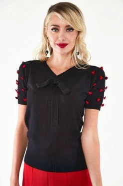 Voodoo Vixen Heart Sleeve Puffs Sweater