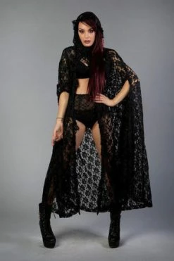 Burleska Hooded Gothic Victorian Cape In Lace 12 Burleska Hooded Gothic Victorian Cape In Lace -Clorhing Shop hooded gothic victorian cape in lace burleska 4 300x