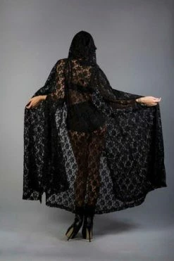 Burleska Hooded Gothic Victorian Cape In Lace 13 Burleska Hooded Gothic Victorian Cape In Lace -Clorhing Shop hooded gothic victorian cape in lace burleska 5 300x