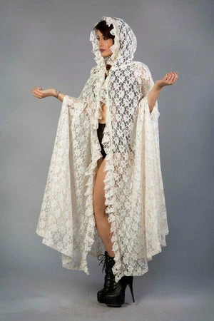 Burleska Hooded Gothic Victorian Cape In Lace 7 Burleska Hooded Gothic Victorian Cape In Lace - Image 7