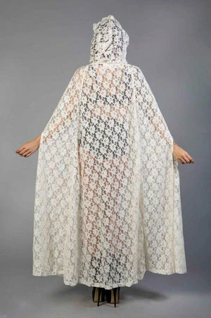 Burleska Hooded Gothic Victorian Cape In Lace 8 Burleska Hooded Gothic Victorian Cape In Lace - Image 8