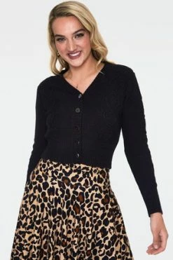 Voodoo Vixen Jazmine 1940s Heart Knit Cardigan 17 Voodoo Vixen Jazmine 1940s Heart Knit Cardigan -Clorhing Shop jazmine 1940s black heart knit cardigan caa 3506 01.1019 300x