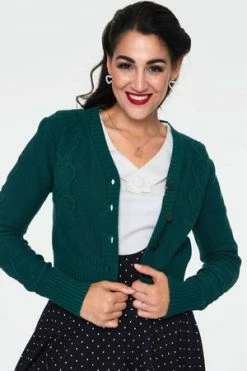 Voodoo Vixen Jazmine 1940s Heart Knit Cardigan 20 Voodoo Vixen Jazmine 1940s Heart Knit Cardigan -Clorhing Shop jazmine 1940s green heart knit cardigan caa 3505 01.1018 300x