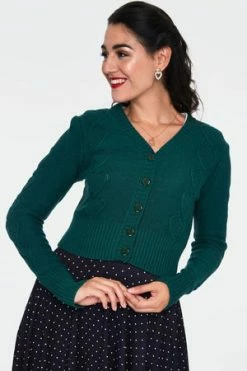 Voodoo Vixen Jazmine 1940s Heart Knit Cardigan 22 Voodoo Vixen Jazmine 1940s Heart Knit Cardigan -Clorhing Shop jazmine 1940s green heart knit cardigan caa 3505 03.1018 300x