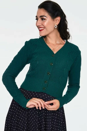 Voodoo Vixen Jazmine 1940s Heart Knit Cardigan 8 Voodoo Vixen Jazmine 1940s Heart Knit Cardigan - Image 8