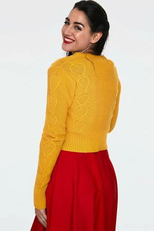 Voodoo Vixen Jazmine 1940s Heart Knit Cardigan 12 Voodoo Vixen Jazmine 1940s Heart Knit Cardigan - Image 12