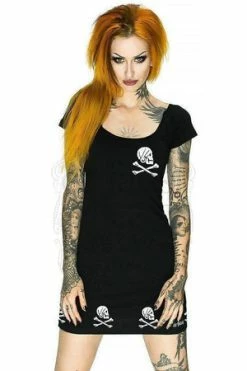 Dr Faust Jolly Roger Black Mini Dress - Blake