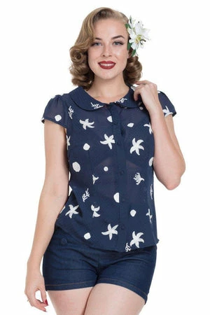 Voodoo Vixen Kelly Under-The-Sea Embroidered Top 1 Voodoo Vixen Kelly Under-The-Sea Embroidered Top