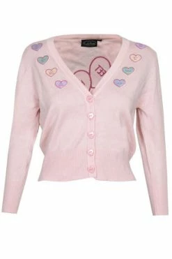 Voodoo Vixen Kim Love Heart Print Cardigan -Clorhing Shop kim love heart print cardigan voodoo vixen 7 300x
