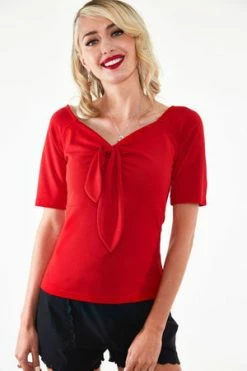 Voodoo Vixen Knit Pullover Front Tie Top 7 Voodoo Vixen Knit Pullover Front Tie Top -Clorhing Shop knit pullover front tie top voodoo vixen 3 300x