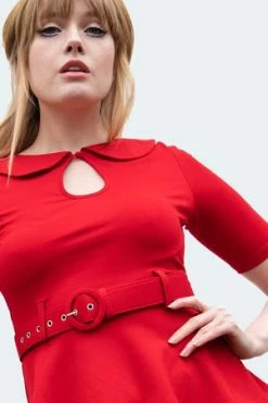 Voodoo Vixen Knitted Belt Top With Peter Pan Collar -Clorhing Shop knitted belt top with peter pan collar tpa 2550 04.1652 300x