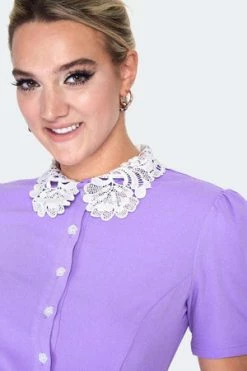 Voodoo Vixen Lace Collar SS Blouse -Clorhing Shop lace collar ss blouse tpa 2541 04.1387 300x