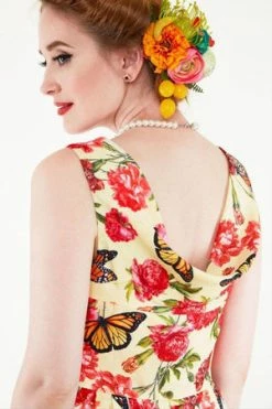 Voodoo Vixen Laura Butterfly Swing Dress -Clorhing Shop laura butterfly swing dress voodoo vixen 4 300x