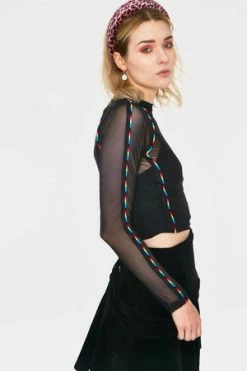 JAWBREAKER LCD Stripe Mesh Top -Clorhing Shop lcd stripe mesh top jawbreaker 3 300x
