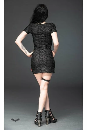 QUEEN OF DARKNESS Leather-Look Mini Dress Ripped-Off Look 3 QUEEN OF DARKNESS Leather-Look Mini Dress Ripped-Off Look - Image 3