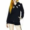 Dr Faust Lightning Bolt Print Women's Black Hoodie - Myah