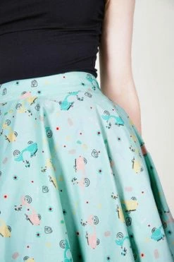 Voodoo Vixen Lilly Retro Scooter Print Swing Skirt -Clorhing Shop lilly retro scooter print swing skirt voodoo vixen 5 300x