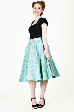 Voodoo Vixen Lilly Retro Scooter Print Swing Skirt