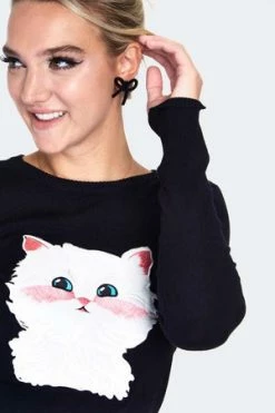 Voodoo Vixen Long Sleeve Kitty Sweater -Clorhing Shop long sleeve kitty sweater swa 6797 04.1457 300x